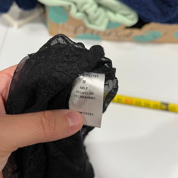 BluIvy Black Sheer Floral Mock Neck Witchy Whimsygoth Womens Size Medium - Picture 5 of 7